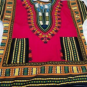 Pink African print top